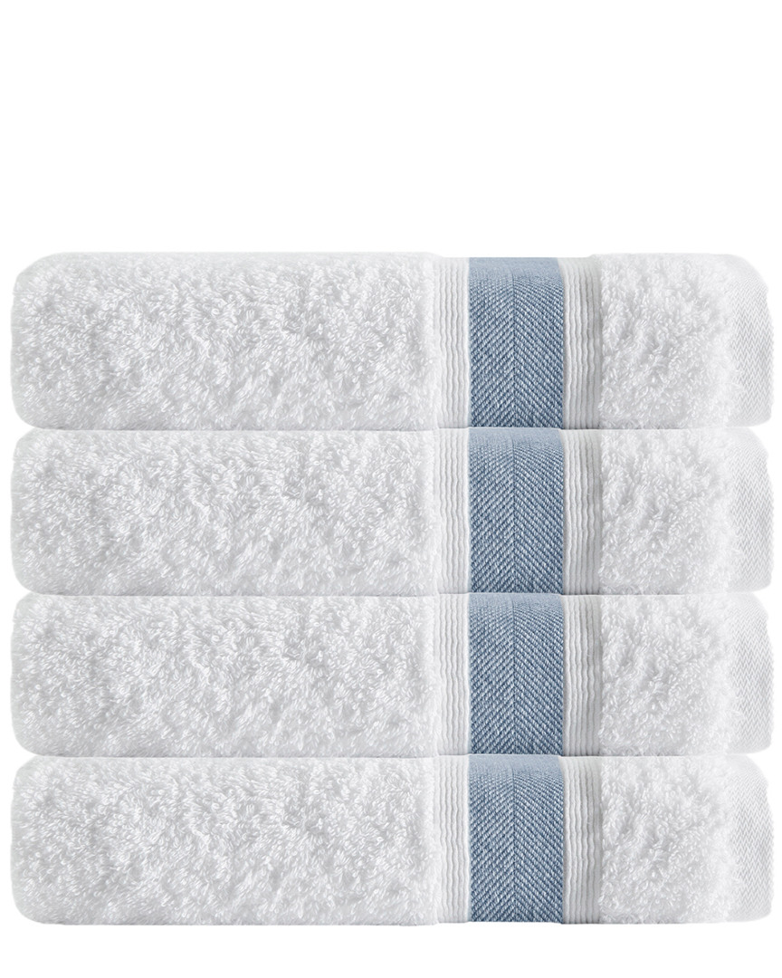 Enchante Home Set Of 4 Unique Anthracite Stripe Bath Towels