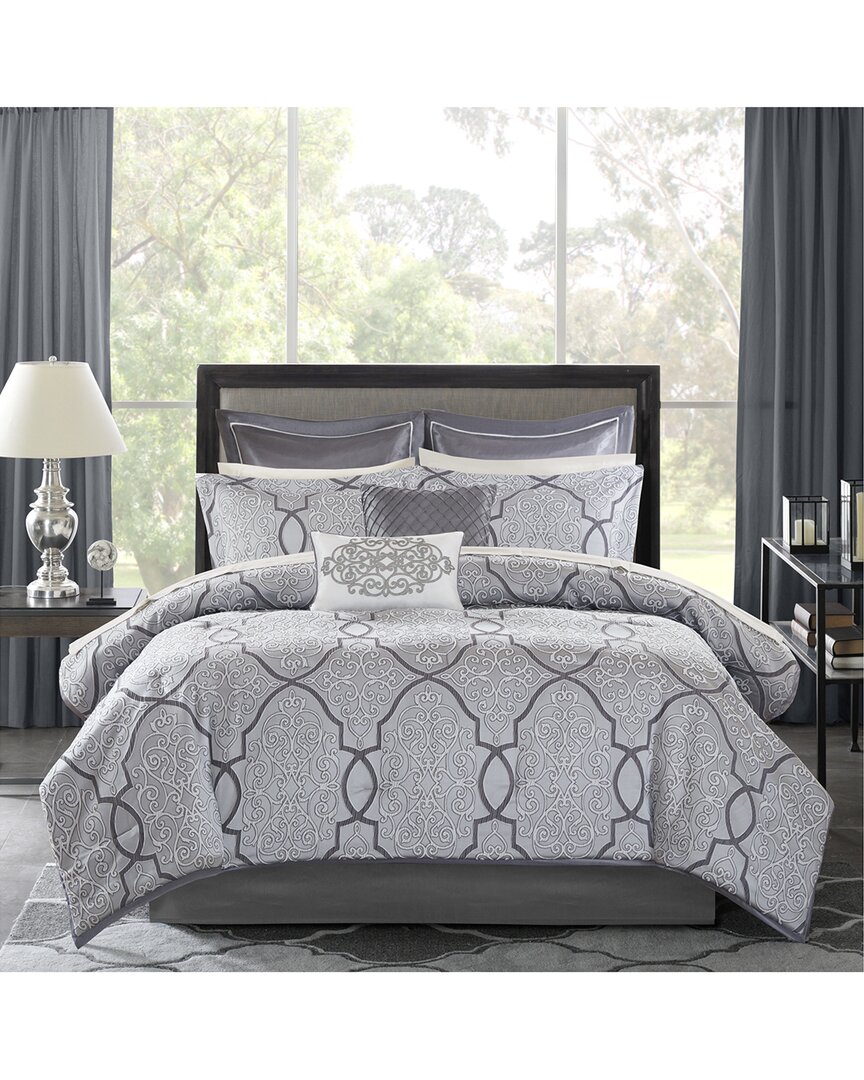 Madison Park Lavine Comforter Set In Gray