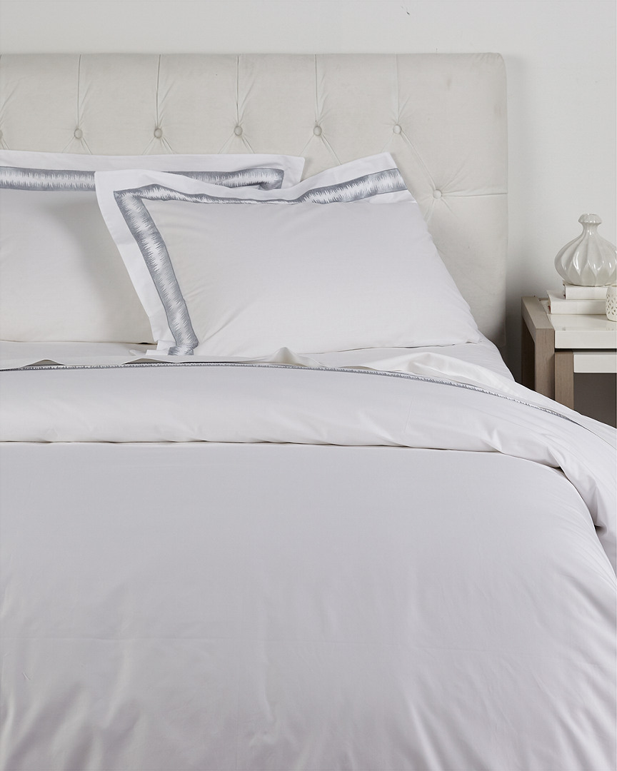 Maurizio Italy Jaws Embroidered Duvet Set In White