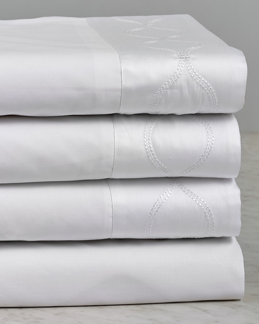 Shop Maurizio Italy Royal Trellis Sheet Set In White