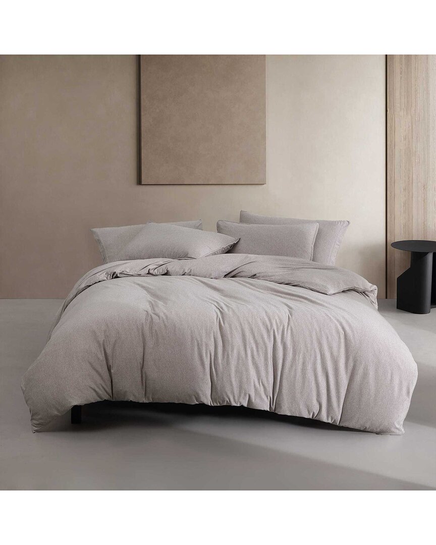 Calvin Klein Modern Cotton Melange Jersey Comforter Set - Mocha In Neutral