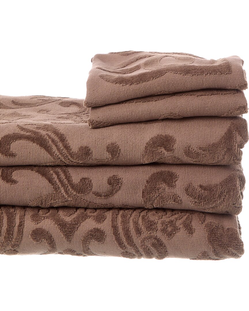 Shop Dolce & Gabbana Barocco Logo-jacquard Towel, Set Of 5 In Brown