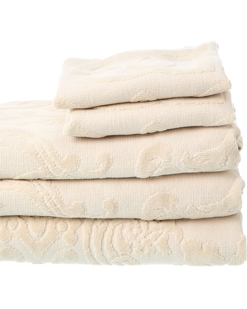 Shop Dolce & Gabbana Barocco Logo-jacquard Towel, Set Of 5 In Beige
