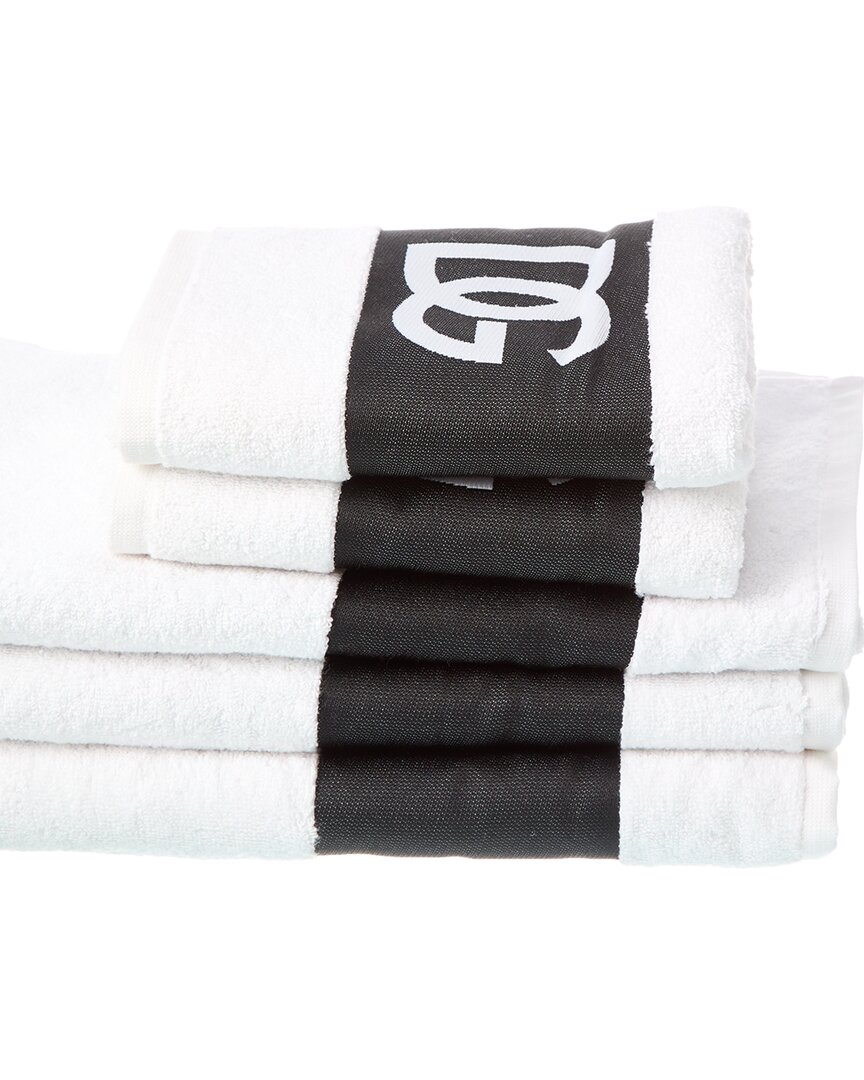Dolce & Gabbana Logo-print Terry Set Of 5 Towels In White