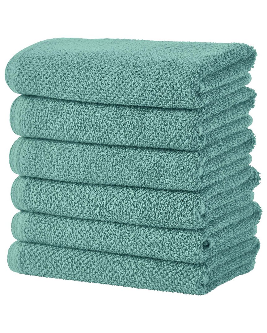 Linery & Co Luxury Cotton Textured Bath Towel In Blue