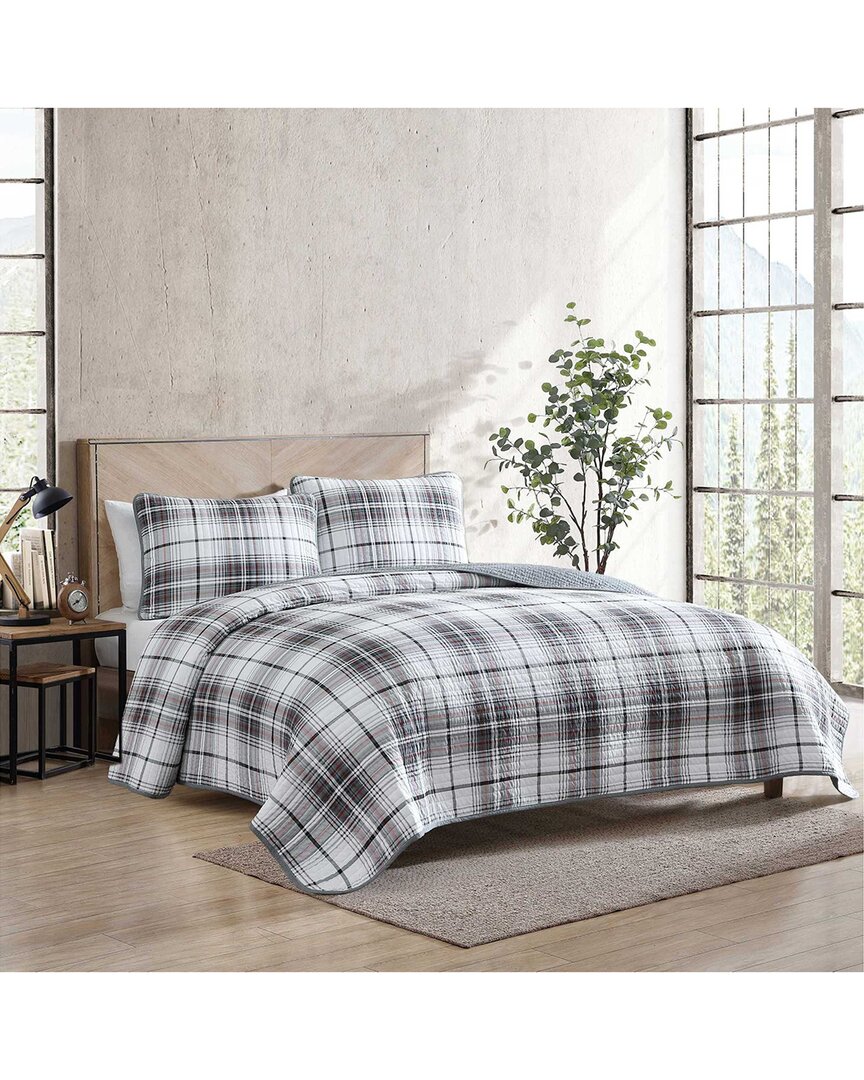 EDDIE BAUER EDDIE BAUER  ALDER PLAID REVERSIBLECOTTON  QUILT SET 