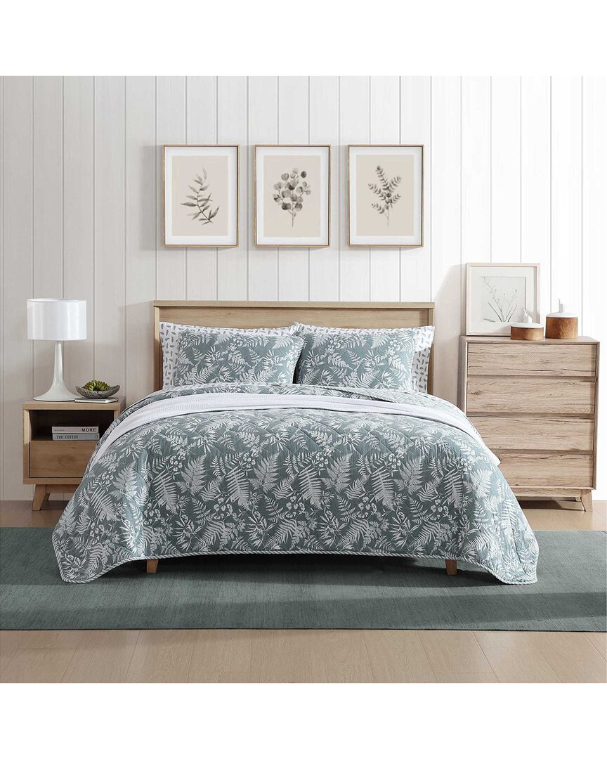 Eddie Bauer 136 Thread Count Fern Garden Cotton Reversible Quilt Set