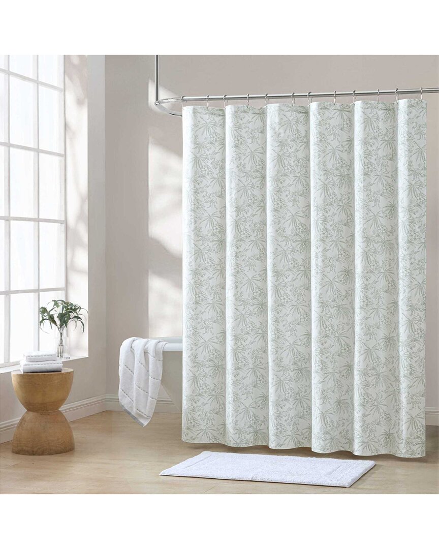 Shop Tommy Bahama Pen & Ink Palm Cotton Blend Twill Shower Curtain