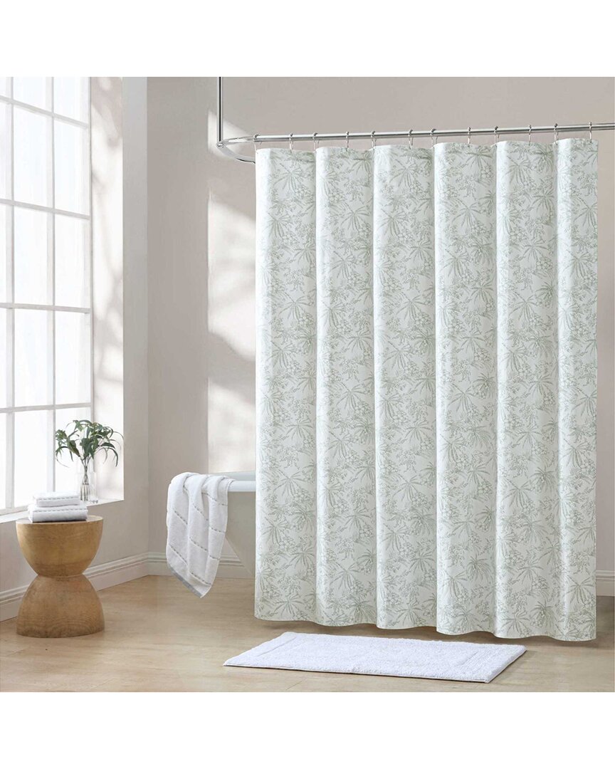 Tommy Bahama Pen & Ink Palm Cotton Blend Twill Shower Curtain