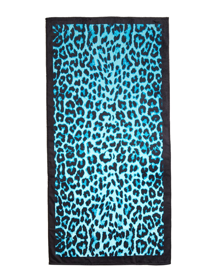 Dohler Set Of 2 Cheetah Blue Beach Towels