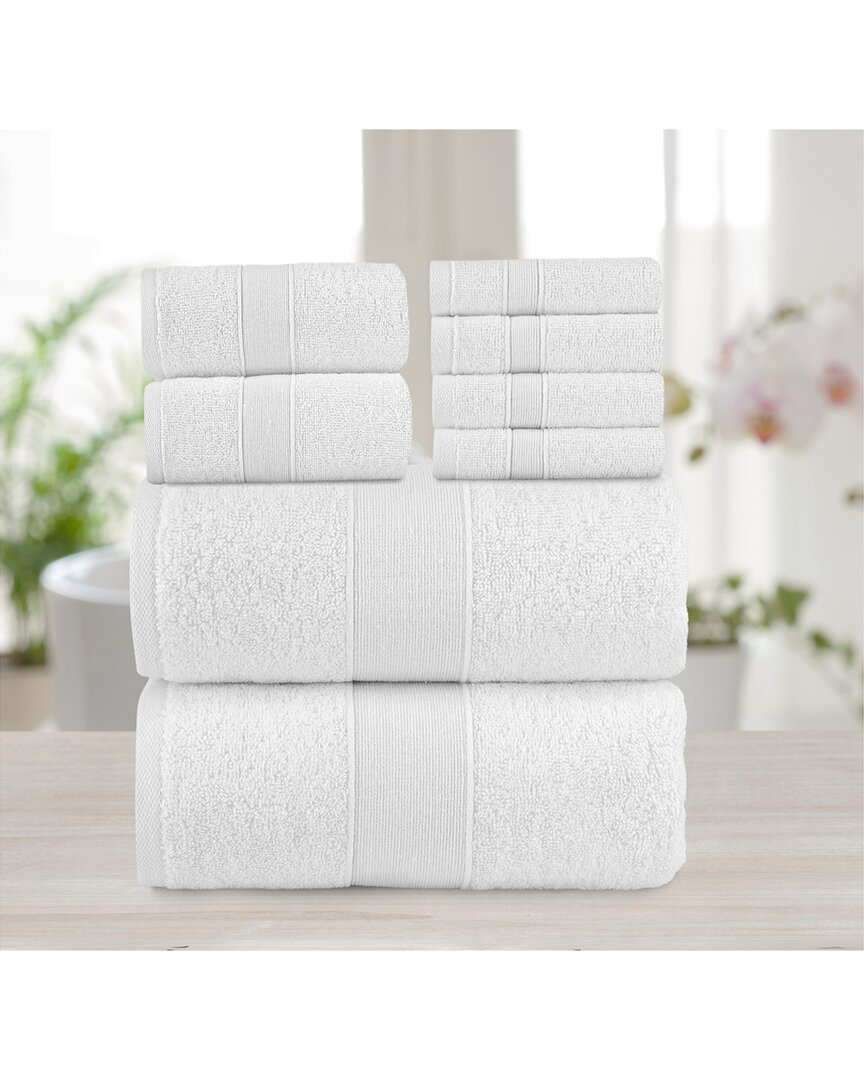Shop Chic Home Premium 8pc Pure Turkish Cotton Towel Set In White