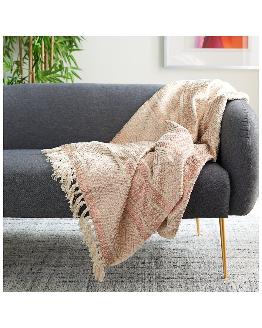 Safavieh Becks Fringe Throw In Beige