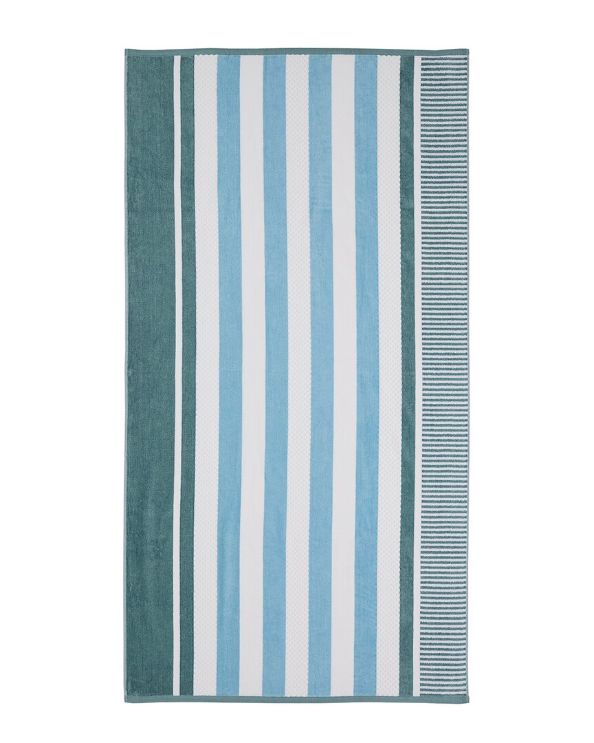 Superior Striped Oversized 2pc Beach Towel Set In Blue