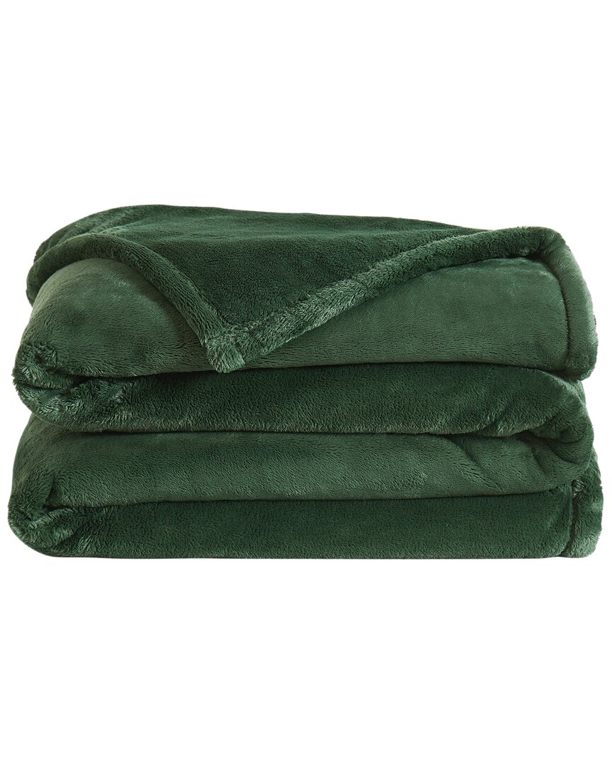Royal Velvet Lavish Plush Solid Blanket In Green