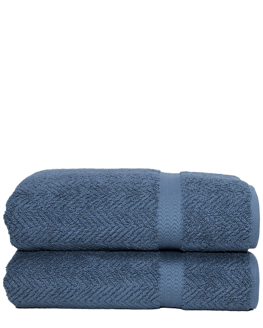 Linum Home Textiles Set Of 2 Herringbone Bath Sheet