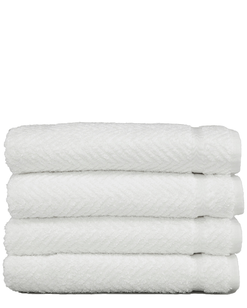 Linum Home Textiles Set Of 4 Herringbone Hand Towels