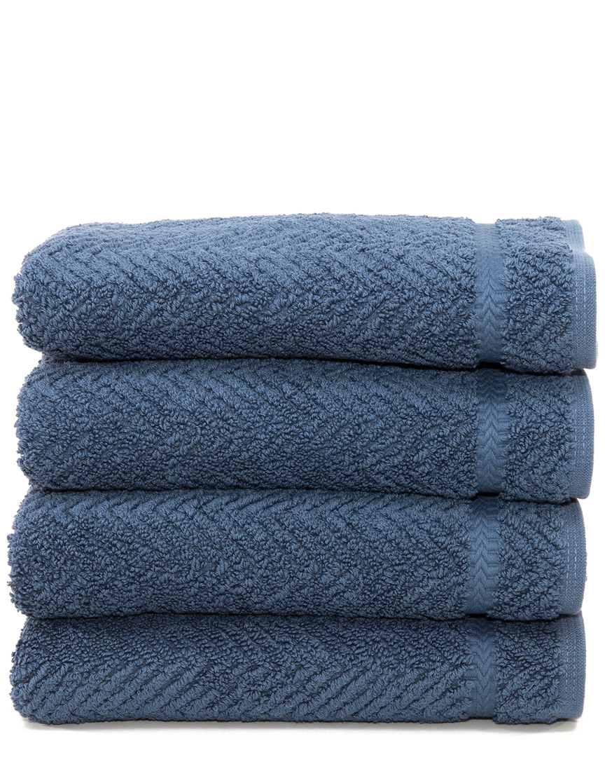 Linum Home Textiles Set Of 4 Herringbone Hand Towels