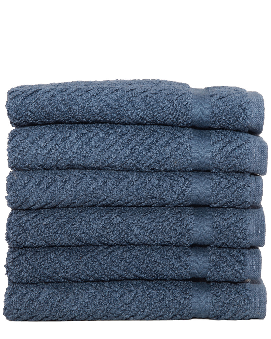 Linum Home Textiles Set Of 6 Herringbone Washcloths