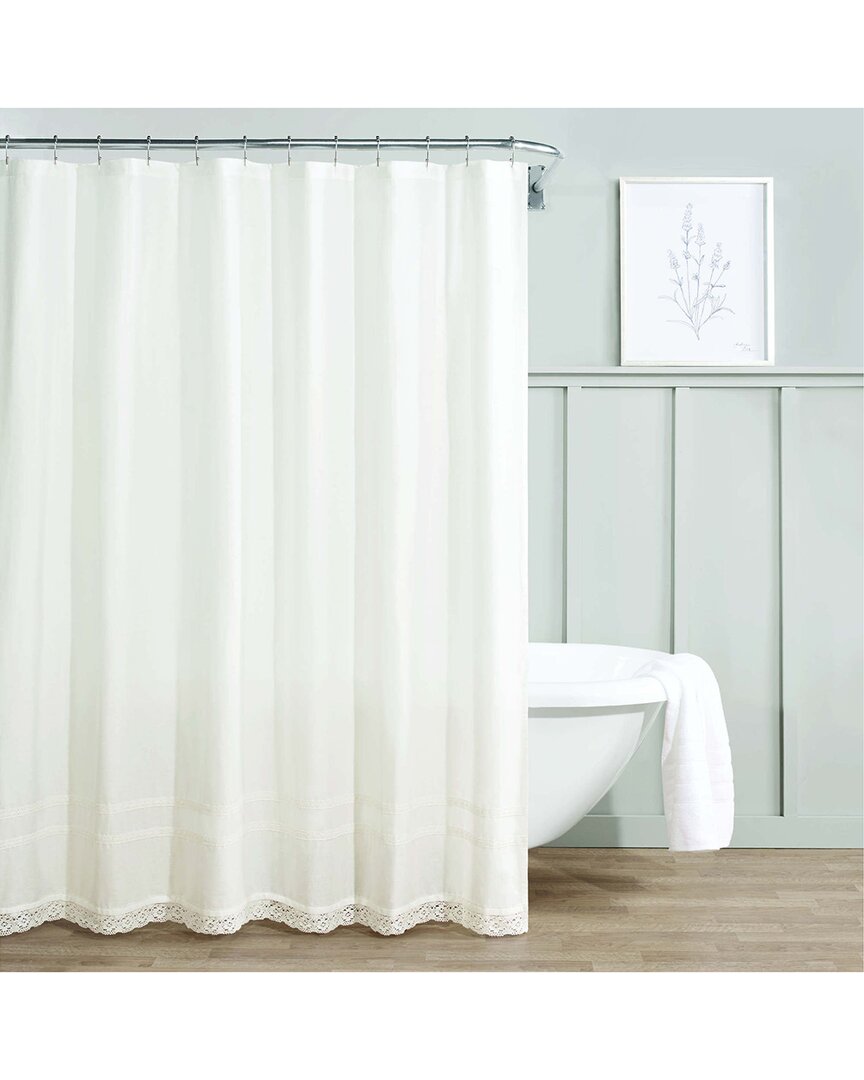 Laura Ashley Annabella White Shower Curtain
