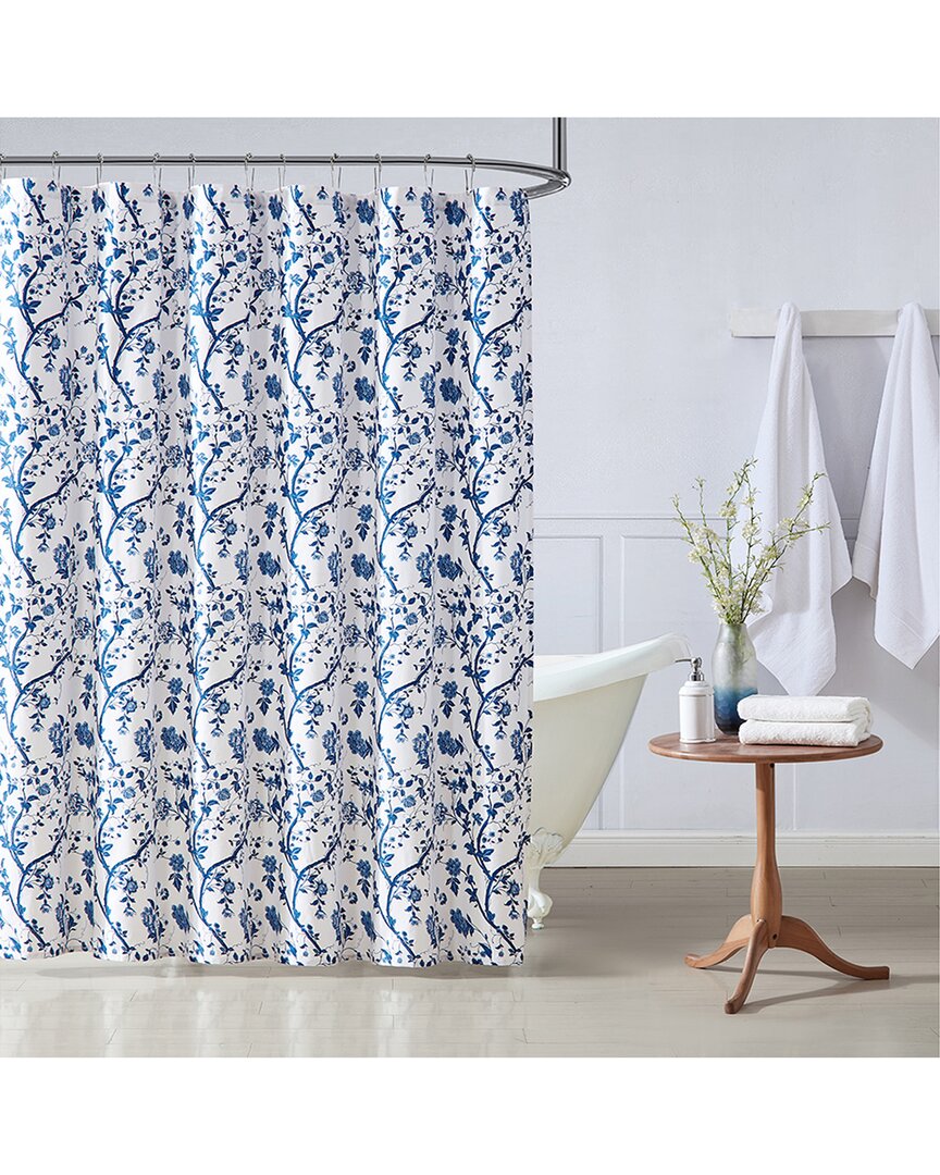 Laura Ashley Elise Blue Shower Curtain