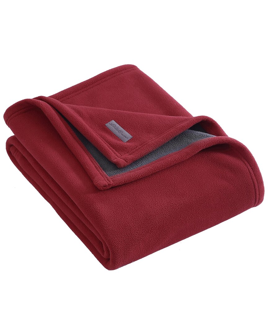 Nautica Reversible Solid Throw In Red