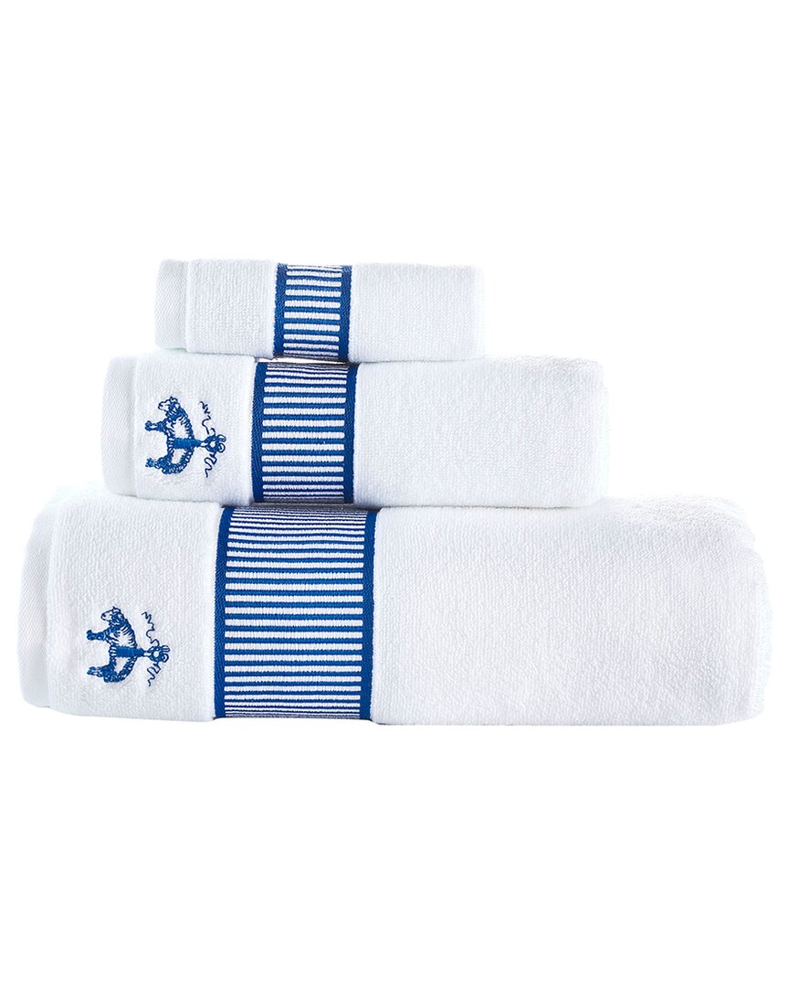 Brooks Brothers Fancy Border 3pc Towel Set In Blue
