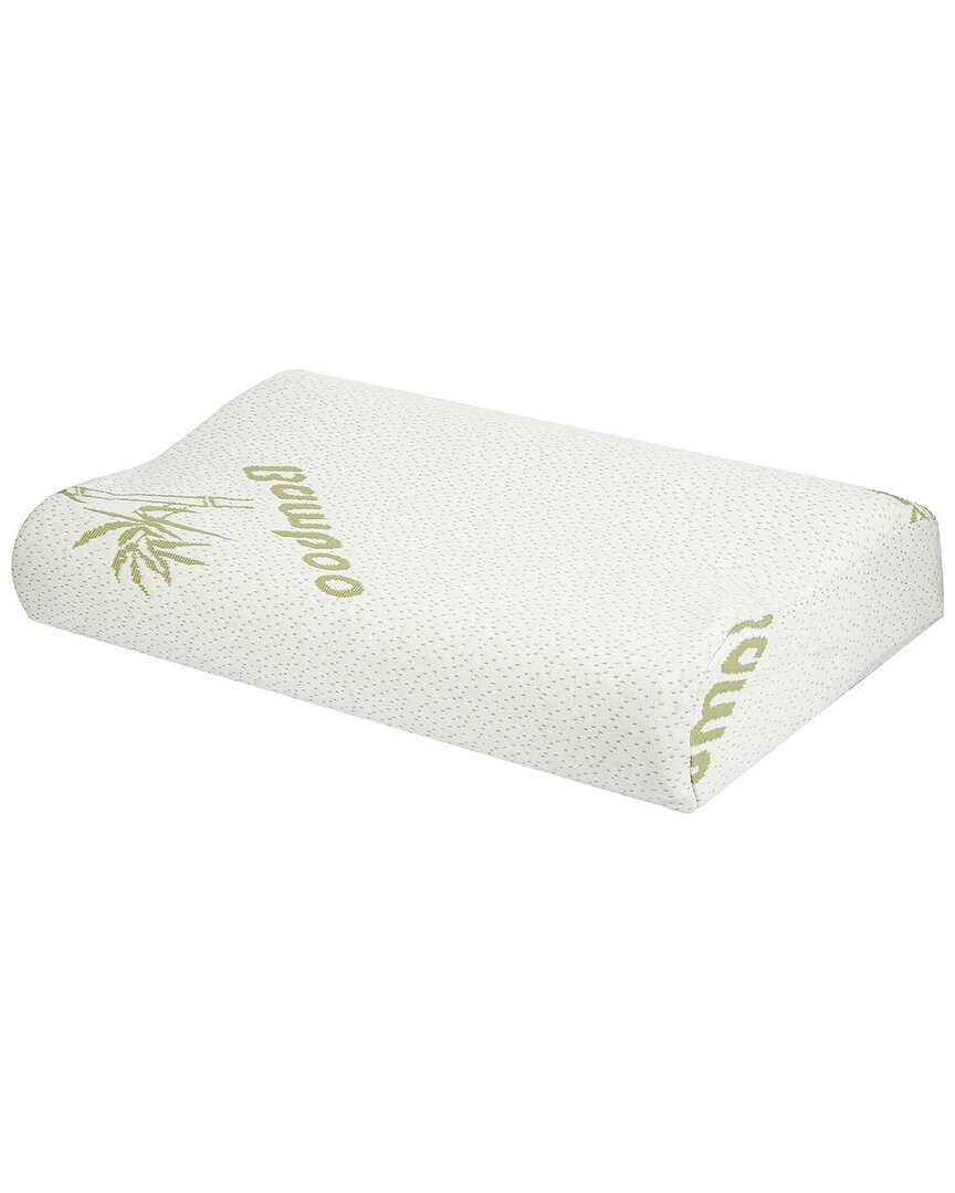 Fresh Fab Finds Bamboo Memory Foam Contoured Pillow In White