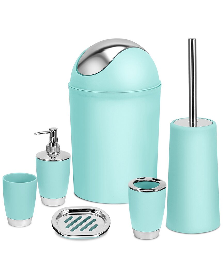 Fresh Fab Finds Set Of 6 Bathroom Accessories In Blue
