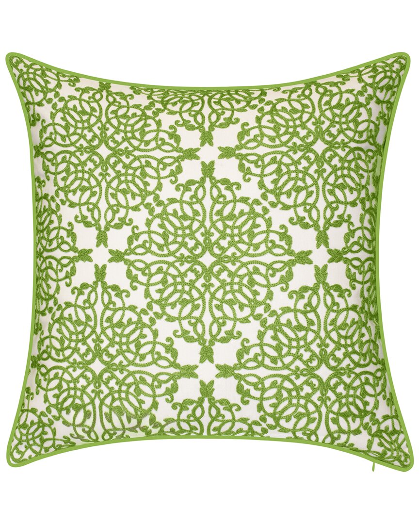 Edie Home Indoor & Outdoor Embroidered Lace Decorative Pillow