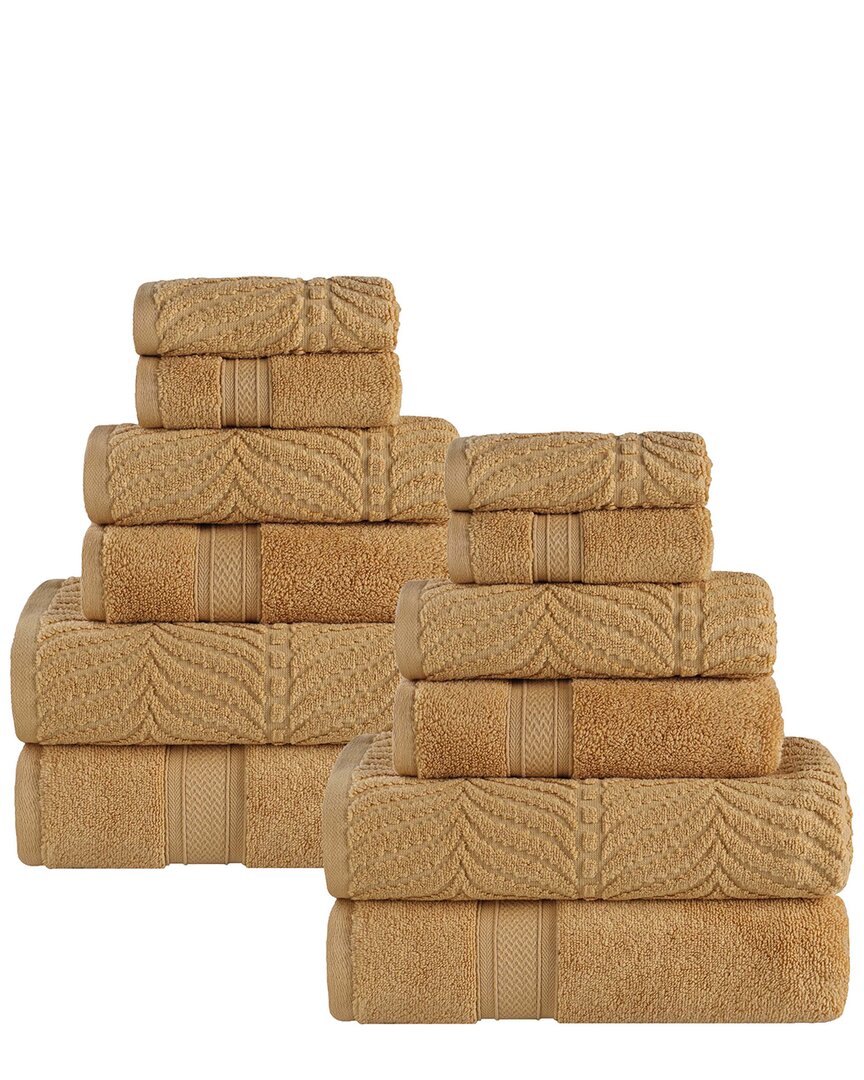 Superior Zero Twist Cotton Elegant Chevron Soft Absorbent 12pc Assorted Towel Set