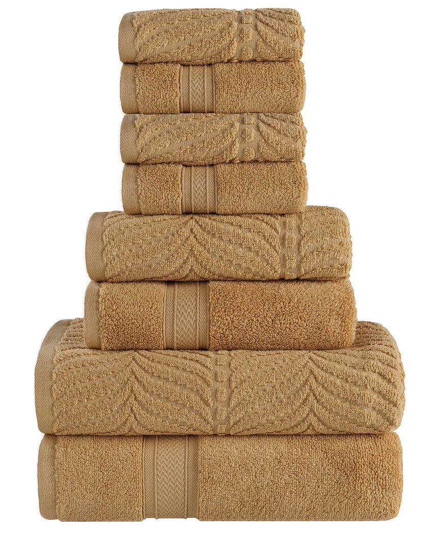 Superior Zero Twist Cotton Elegant Chevron Soft Absorbent 6pc Assorted Towel Set