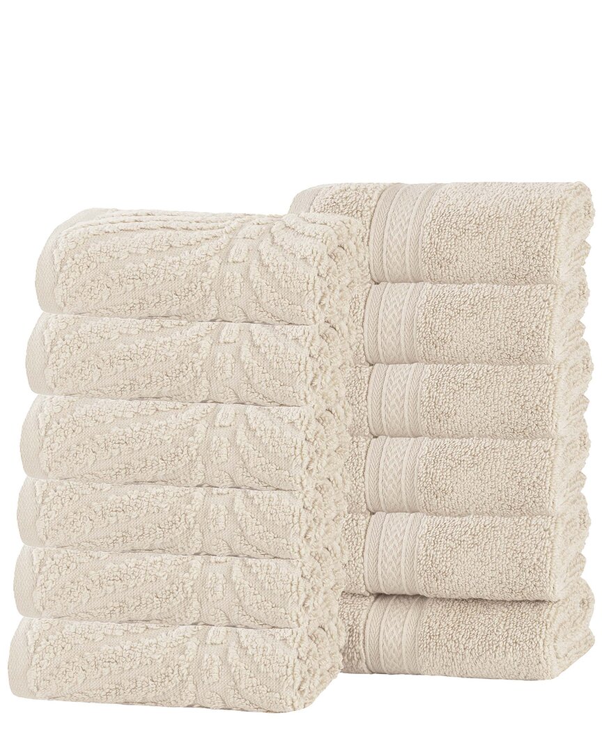 Superior Set Of 12 Zero Twist Cotton Elegant Chevron Soft Absorbent Assorted Washcloths
