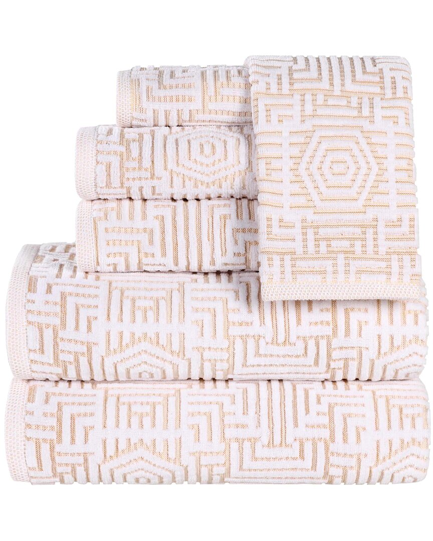Superior Jasper Cotton Modern Geometric Jacquard Plush 6pc Towel Set