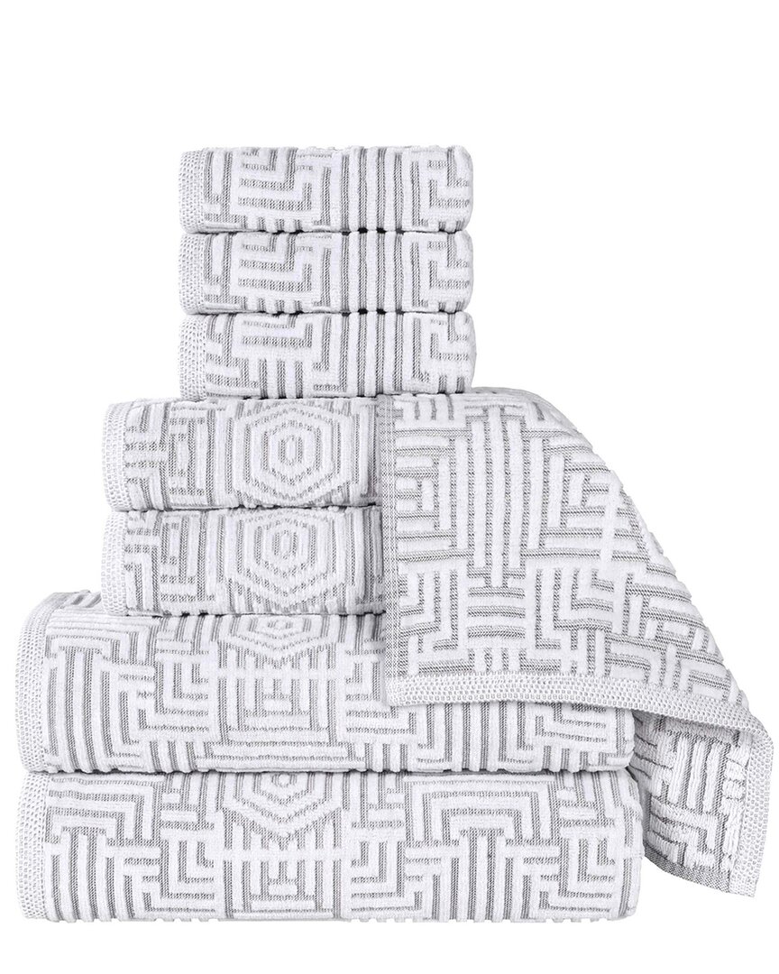 Superior Jasper Cotton Modern Geometric Jacquard Plush 8pc Towel Set
