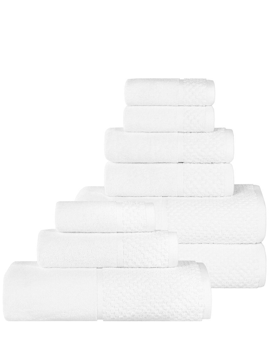 Superior Lodie Cotton Plush Jacquard Solid & Two-toned 9pc Towel Set