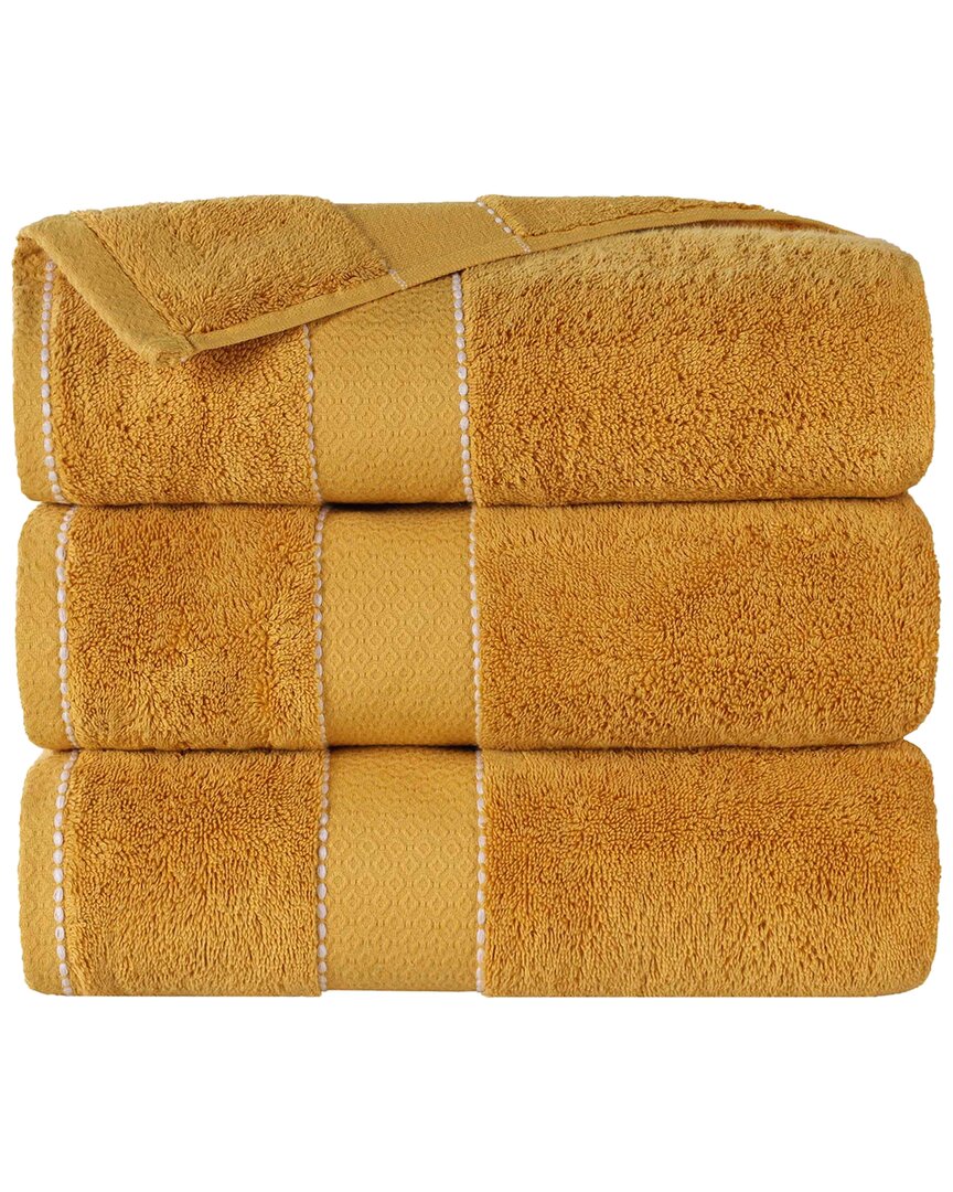 SUPERIOR SUPERIOR SET OF 3 NILES GIZA COTTON DOBBY ULTRA-PLUSH THICK SOFT ABSORBENT BATH TOWELS