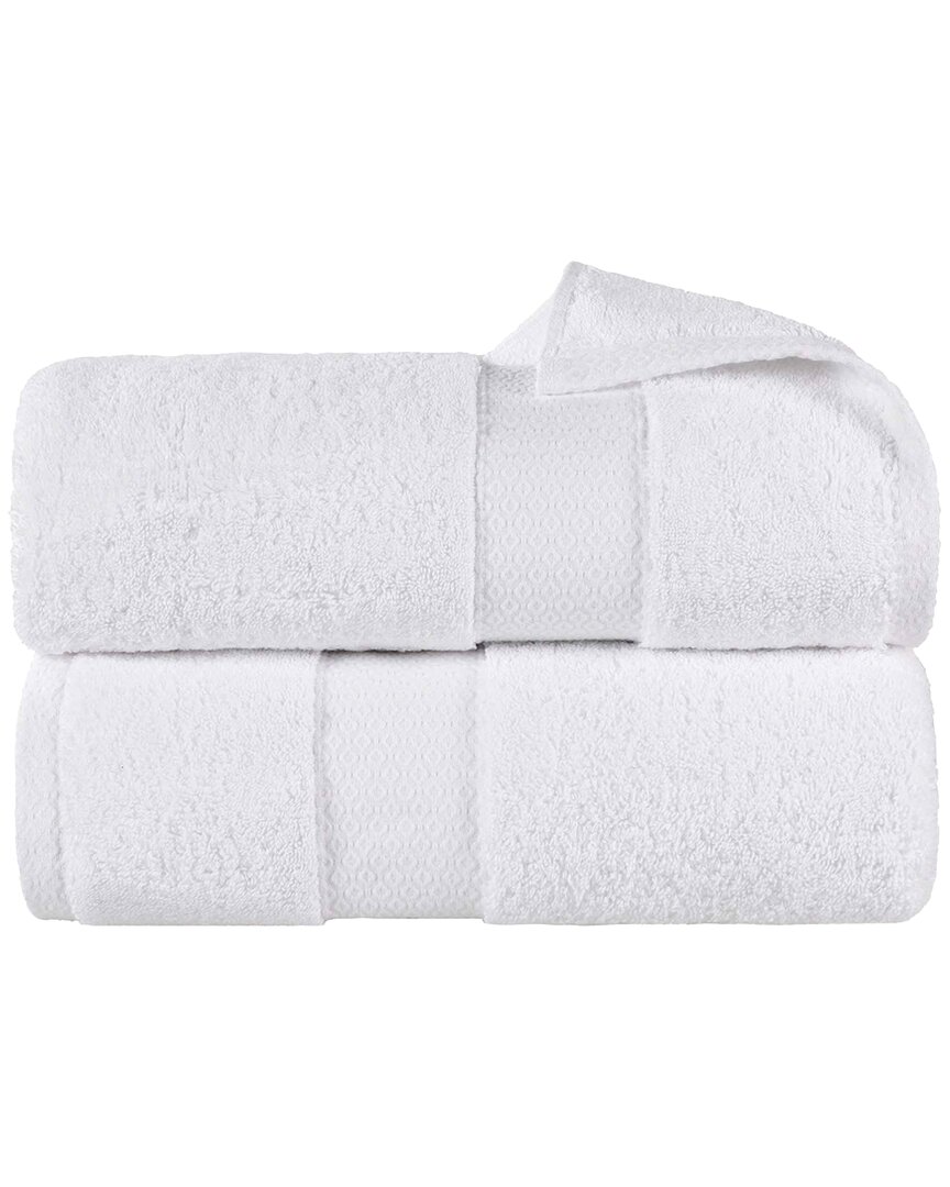 Superior Set Of 2 Niles Giza Cotton Dobby Ultra-plush Thick Soft Absorbent Bath Sheets