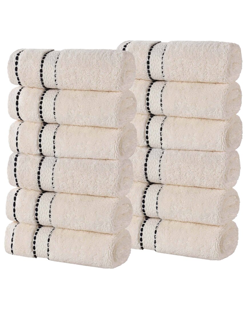 Superior Set Of 12 Niles Giza Cotton Dobby Ultra-plush Thick Soft Absorbent Washcloths