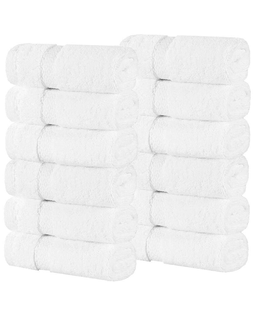 Superior Set Of 12 Niles Giza Cotton Dobby Ultra-plush Thick Soft Absorbent Washcloths