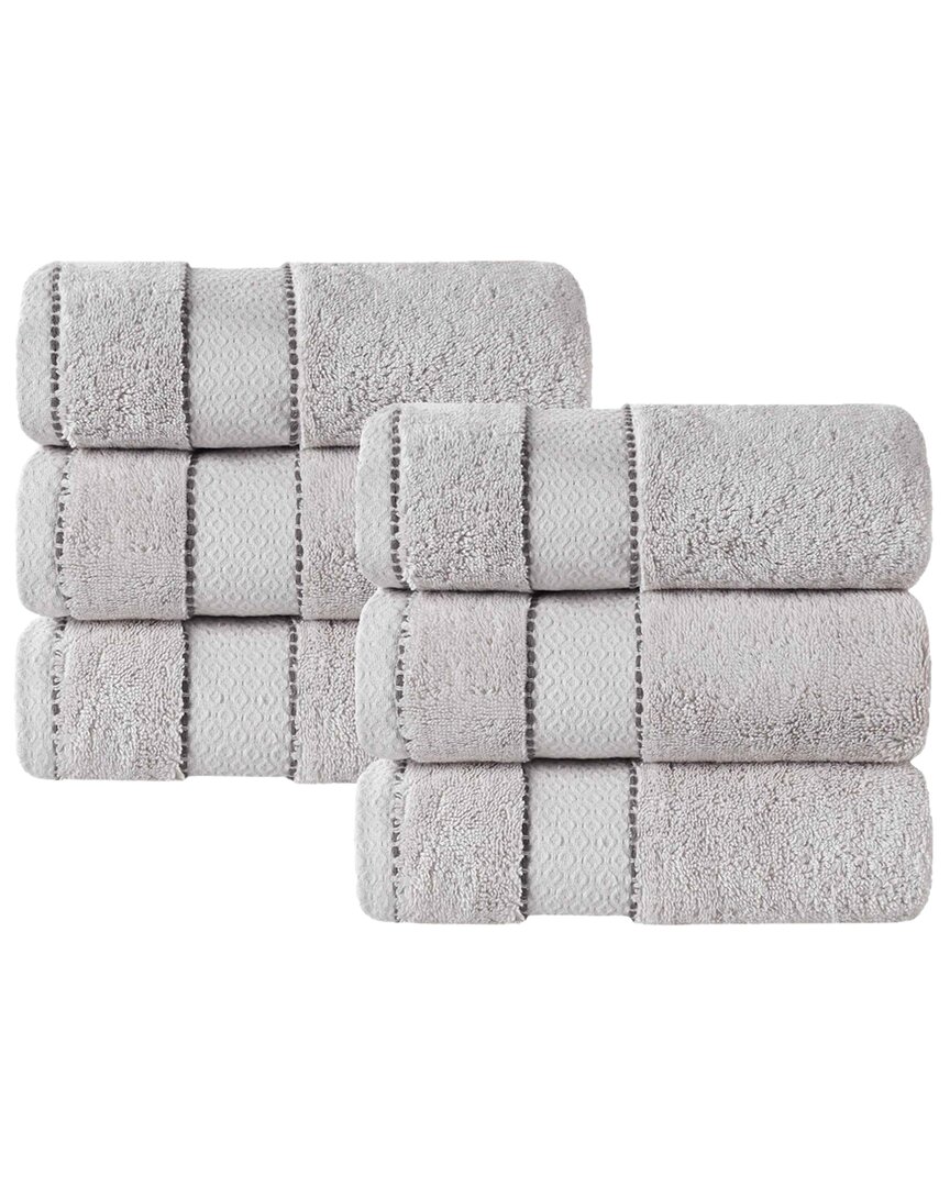 Superior Set Of 6 Niles Giza Cotton Dobby Ultra-plush Thick Soft Absorbent Hand Towels