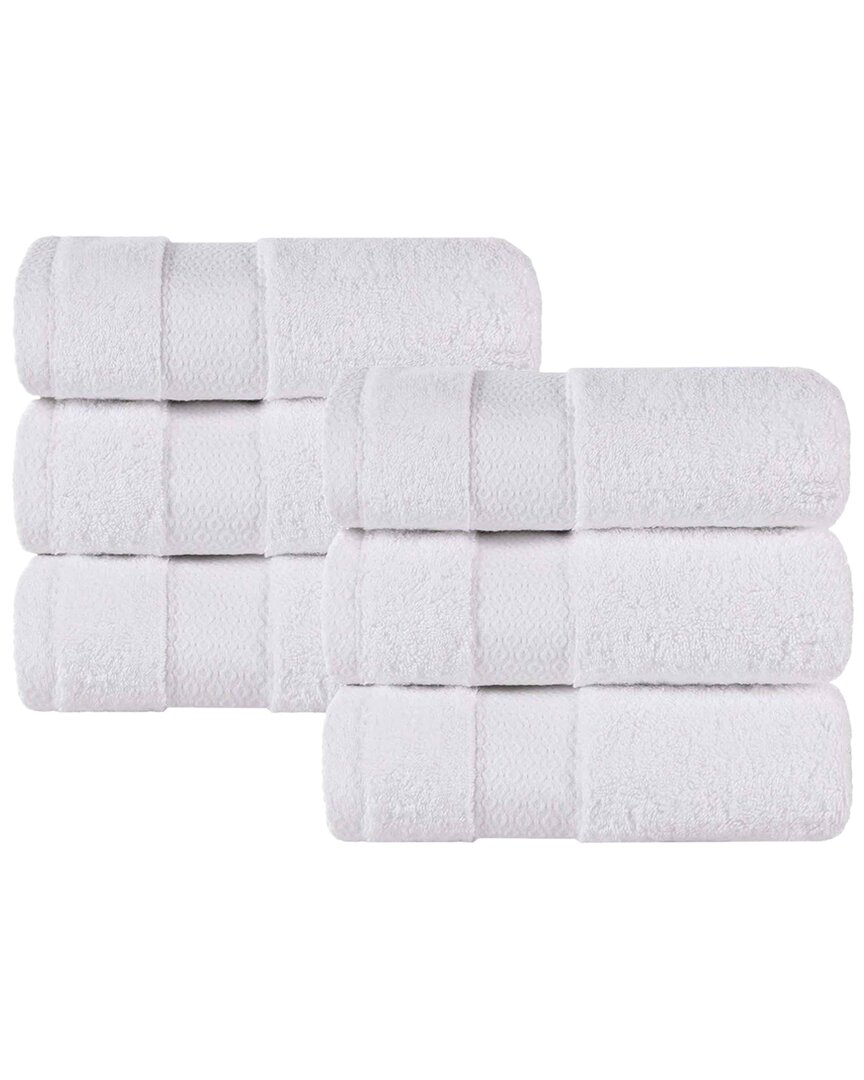 SUPERIOR SUPERIOR SET OF 6 NILES GIZA COTTON DOBBY ULTRA-PLUSH THICK SOFT ABSORBENT HAND TOWELS