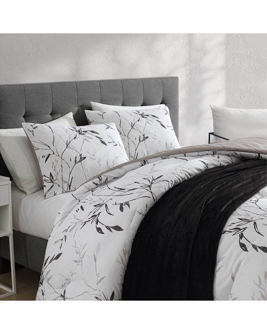 Shop Kenneth Cole Reaction Ink Wash Vine Lightweight Comforter Bedding Set In Black