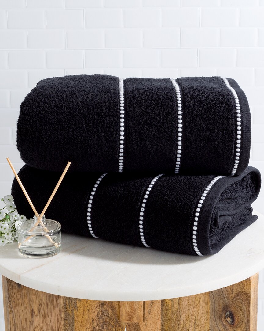 Shop Lavish Home 2pc Bath Sheet Towel Set In Black