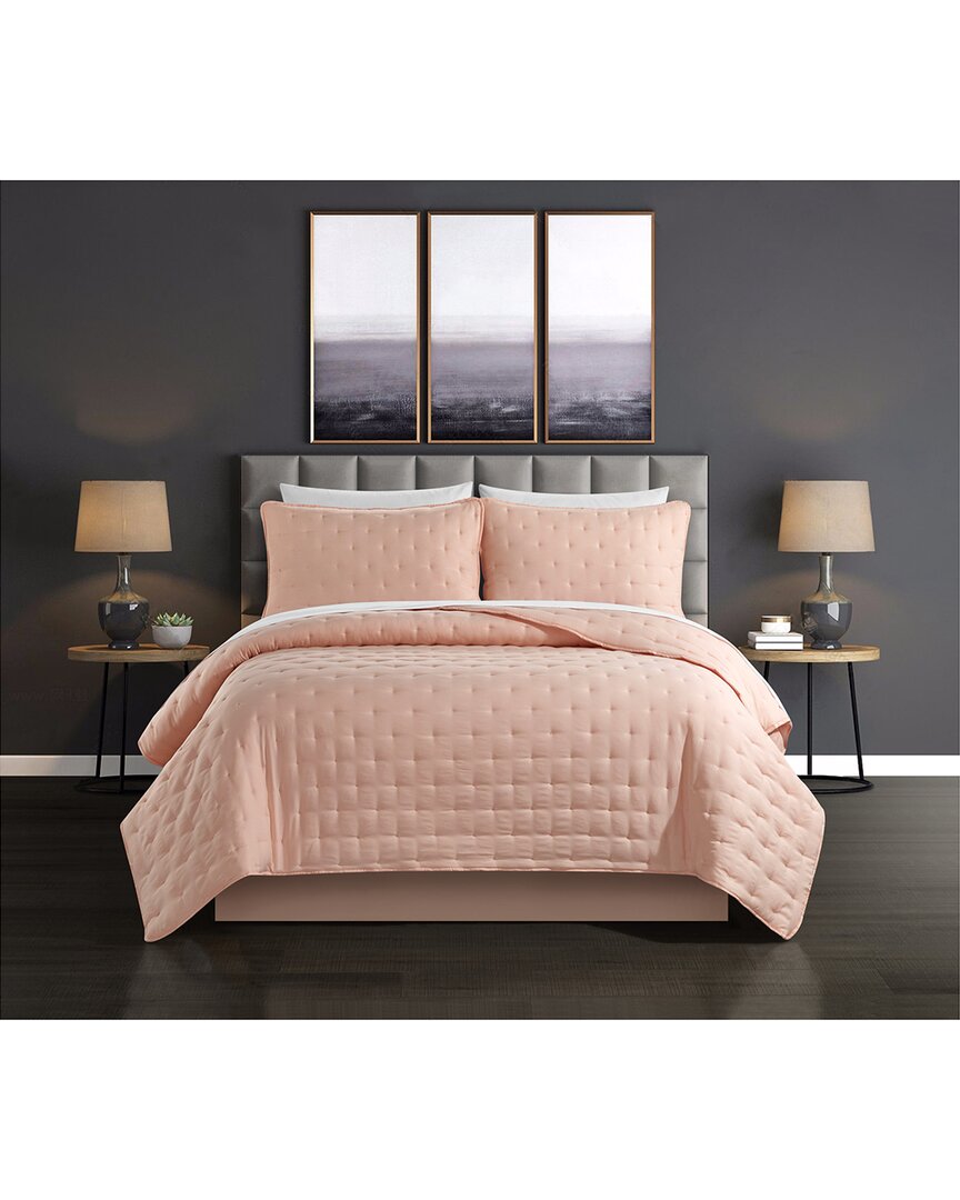 Chic Home Chylar Quilt Set In Blush