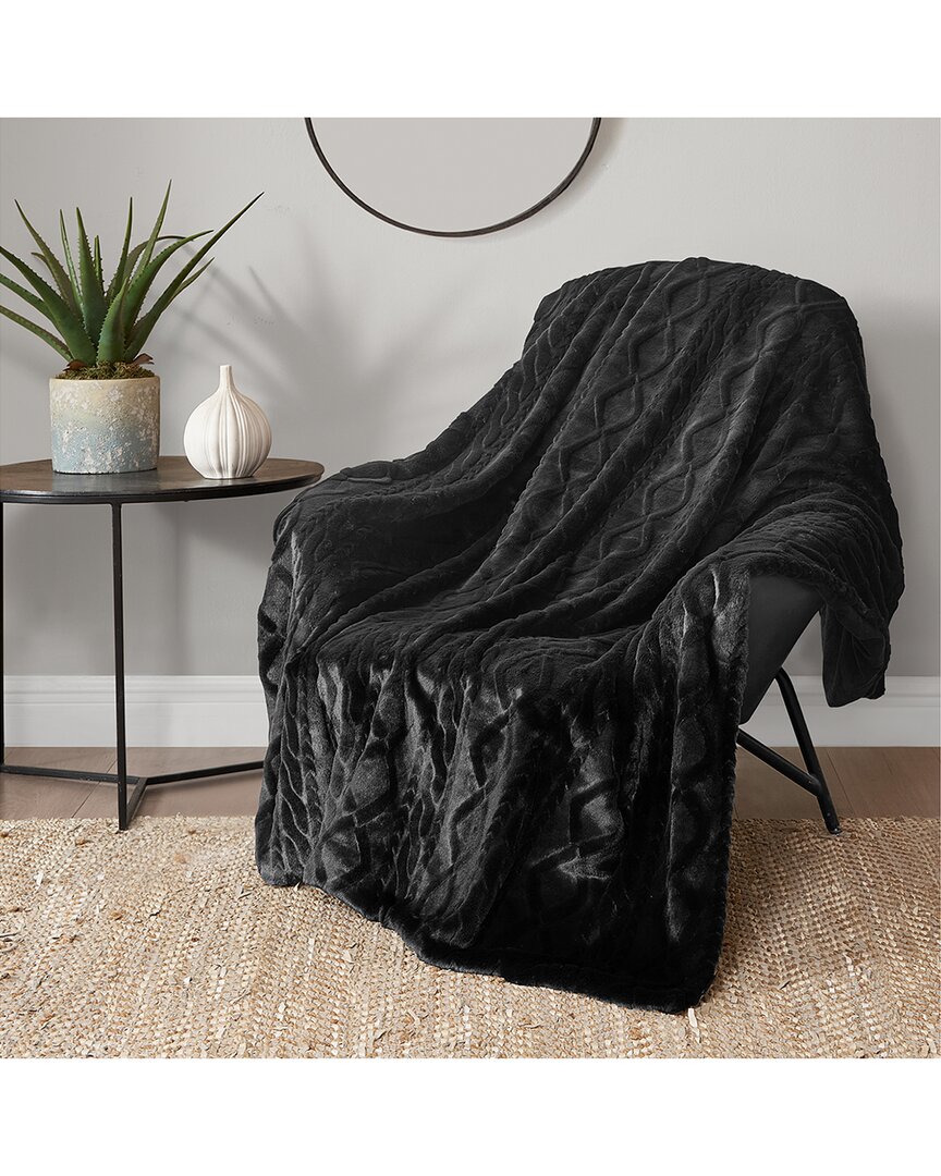 Shop Lucky Brand Embossed Cable Fuzzy Throw Blanket