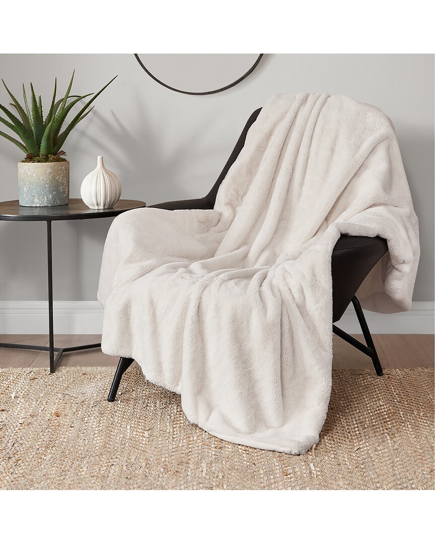 Lucky Brand Solid Fuzzy Throw Blanket