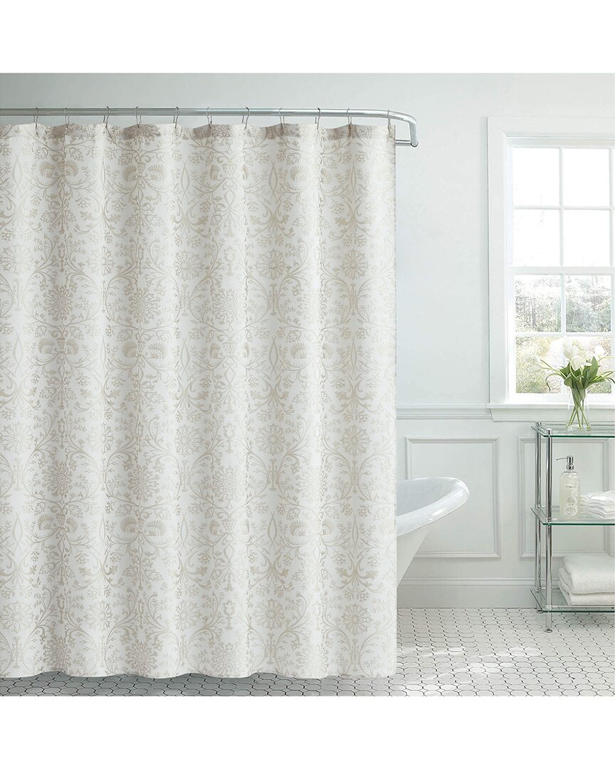 Laura Ashley Tinsley Jacquard Shower Curtain In Neutral
