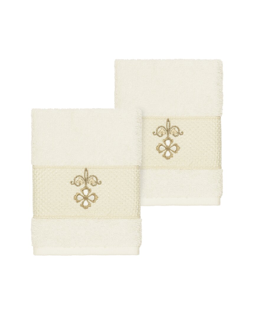 Shop Linum Home Textiles Quinn Turkish Cotton 2pc Embellished Washcloth Set