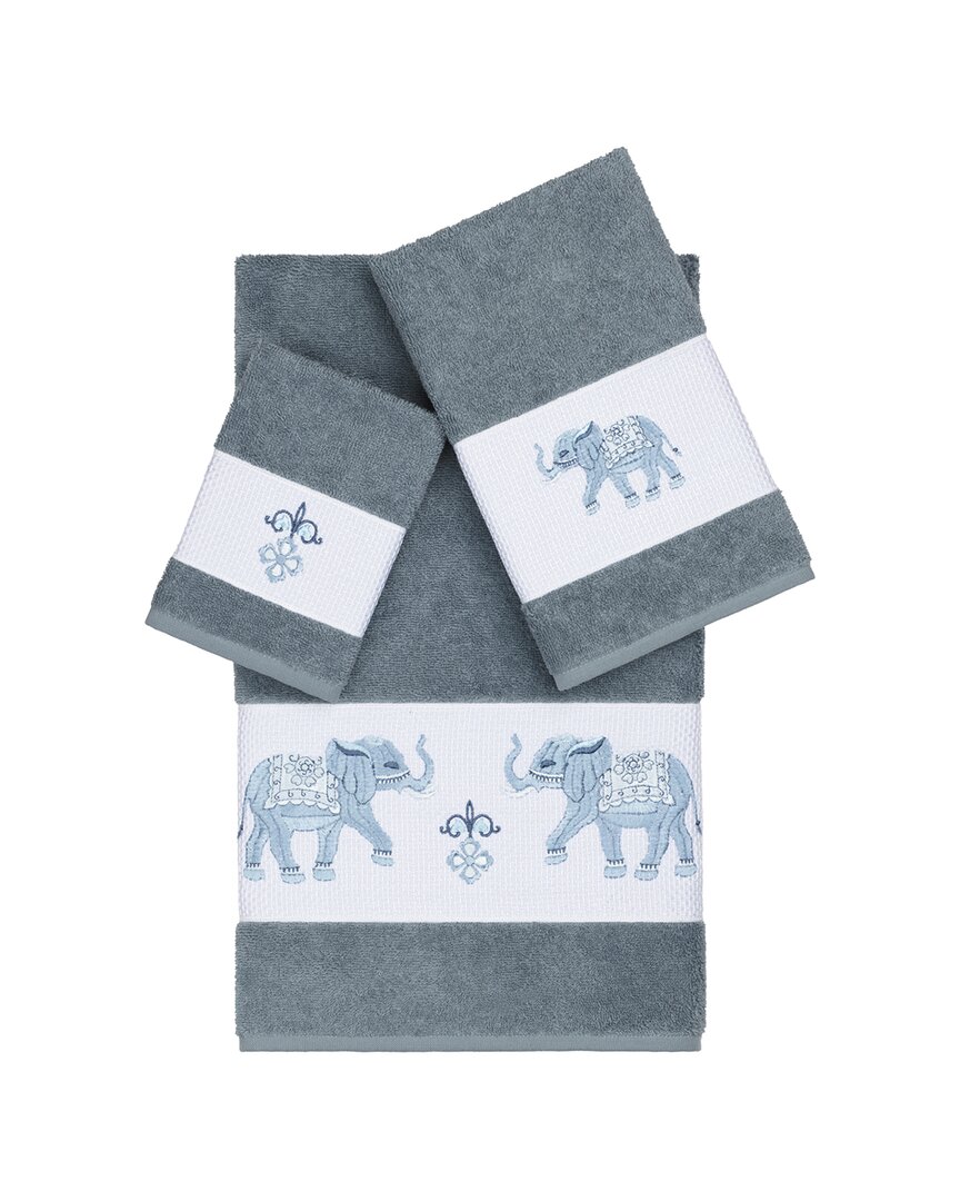 Linum Home Textiles Quinn Turkish Cotton 3pc Embellished Towel Set