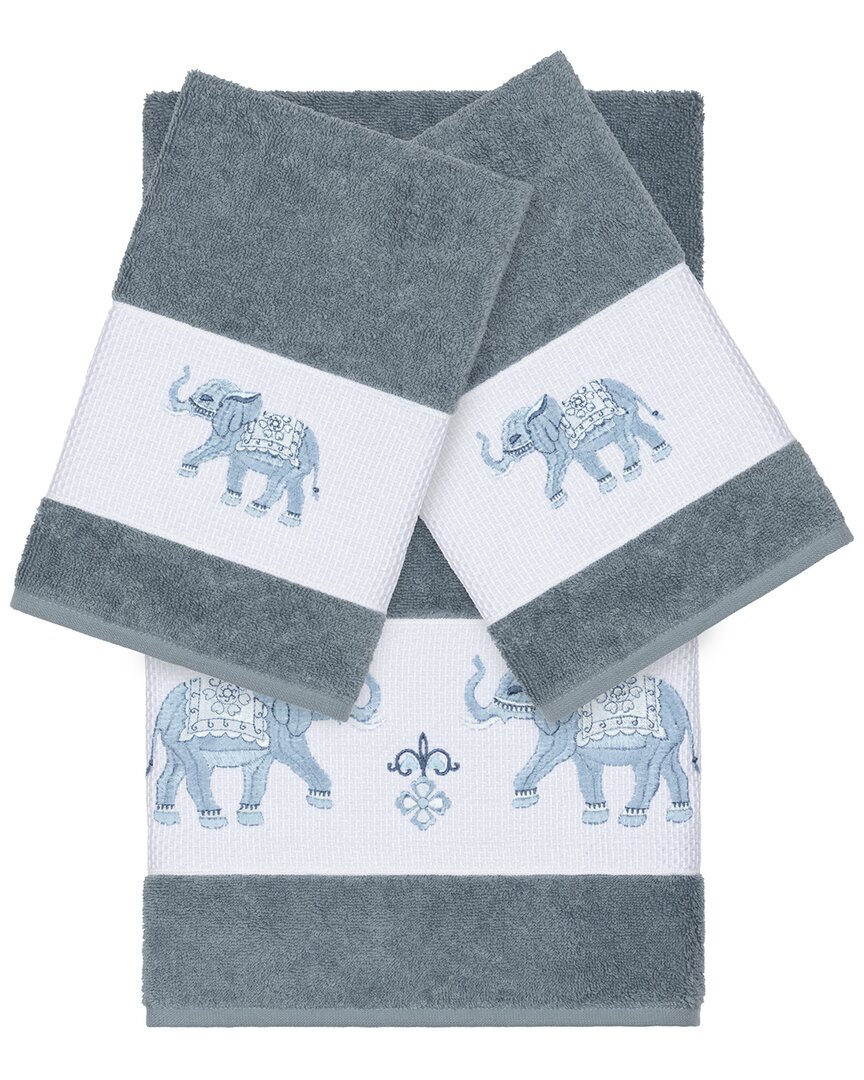 Linum Home Textiles Quinn Turkish Cotton 3pc Embellished Towel Set